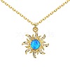 Sun 925 Sterling Silver Pendant Necklaces NJEW-P292-02G-1