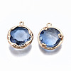 Two-Tone Faceted Glass Charms GLAA-S193-032F-2