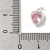 925 Sterling Silver Cubic Zirconia Heart Charms with Jump Rings FIND-U013-10S-02-3