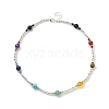 Synthetic & Natural Mixed Gemstone Round Beaded Necklace NJEW-TA00105-1