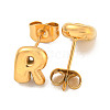 Chunk Letter 304 Stainless Steel Stud Earrings for Women LS-EJEW-G386-01R-G-2