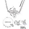 Fashionable Brass Micro Pave Clear Cubic Zirconia Butterfly Jewelry Set BZ0721-1-1