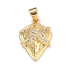 Brass Micro Pave Clear Cubic Zirconia Pendants ZIRC-L100-050G-2