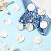 32Pcs Flat Round/Disc Natural Freshwater Shell Pendants SHEL-SC0001-98B-5