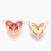 Brass Cubic Zirconia Charms KK-S340-12G-2