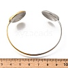 304 Stainless Steel Open Cuff Bracelets for Women BJEW-R012-02G&P-3