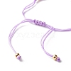 Flat Round with Evil Eye Resin Braided Beads Bracelet BJEW-JB07350-8