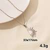 Vintage Stainless Steel Sun Pendant Lock Collarbone Chain Necklace for Women KO0043-7-1