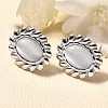 304 Stainless Steel Glass Oval Stud Earrings EJEW-M070-04P-3