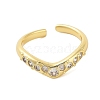 Brass Pave Cubic Zirconia Cuff Rings RJEW-U012-02G-02-2