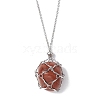 Stainless Steel Macrame Pouch Empty Stone Holder for Necklace Makings NJEW-JN04825-01-2