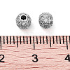 Round Brass Micro Pave Cubic Zirconia Beads ZIRC-N016-01P-4MM-3