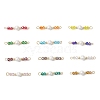 12Pcs 12 Colors Glass & Shell Pearl Round Connector Charms PALLOY-JF02902-1