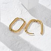 Ion Plating(IP) 304 Stainless Steel Oval Hoop Earrings EJEW-M218-02A-G-1