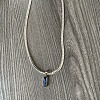 Rectangle 304 Stainless Steel Cubic Zirconia Snake Chain Pendant Necklaces FS-WGB1AC9-03-1