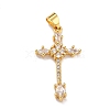 Brass Micro Pave Clear Cubic Zirconia Pendants ZIRC-A021-20G-1