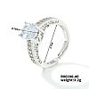 Fashionable Unisex Brass Micro Pave Clear Cubic Zirconia Adjustable Rings VA2990-5-1