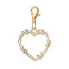 3Pcs Heart Alloy Pendant Decorations HJEW-JM00865-2