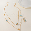 Bohemian Style Brass Horse Eye Double Layer Necklaces & Earrings Sets for Women YG5819-4