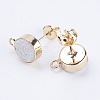 Brass Stud Earring Findings KK-E748-B-LG-3