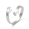 304 Stainless Steel Cuff Rings RJEW-G299-04P-1