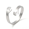 Non-Tarnish 304 Stainless Steel Cuff Rings RJEW-G299-04P-1