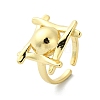 Rack Plating Brass Open Cuff Rings RJEW-C076-04G-1