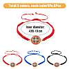 6Pcs 3 Colors Saint Benedict Medal Alloy Link Bracelets Set BJEW-FI0001-78-2