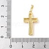 Brass Pave Natural White Shell Pendants X-KK-S522-01A-G-3