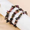 Unisex Chip Natural Tourmaline Beaded Stretch Bracelets BJEW-S143-43-4