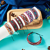 7Pc 7 Style Adjustable Polyester Ethnic Cord Wrap Bracelets BJEW-TAC0036-6
