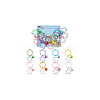 8Pcs 8 Colors Glitter Acrylic Star Pendant Stitch Markers with Bell HJEW-AB00680-7