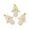 Rack Plating Brass Micro Pave Cubic Zirconia Pendants KK-B068-07G-2