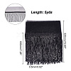 AHADERMAKER 5 Yards Sparkle Polyester Tassel Lace Trim OCOR-GA0001-55B-2