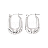 Non-Tarnish 304 Stainless Steel Rectangle Hoop Earrings EJEW-P198-01P-1