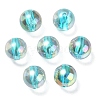 UV Plating Transparent Rainbow Iridescent Acrylic Beads OACR-F004-01F-2