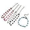 Stainless Steel Color 304 Stainless Steel Heart Link Chain Bracelet with Enamel BJEW-E088-01P-1