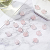 BENECREAT 24Pcs Natural Rose Quartz Charms G-BC0001-21A-5