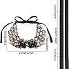 Vintage Black Diamond & Crystal Rhinestone Layers Bib DIY-WH0321-06-2