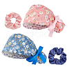 2Pcs 2 Colors Cute Cartoon Adjustable Cotton Surgical Cap AJEW-OC0014-18A-1