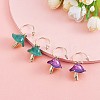 Enamel Mushroom Dangle Stud Earrings JE987A-4