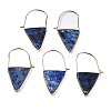 Natural Sodalite Triangle Dangle Hoop Earrings G-S359-363B-1