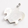 Turtle Black Lip Shell Pendants KK-P027-04-2