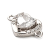 925 Sterling Silver Micro Pave Cubic Zirconia Connector Charms STER-U009-03P-03-2