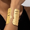 Textured Alloy Open Cuff Bangles for Women BJEW-K272-04G-1