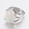 Opalite Wide Band Finger Rings RJEW-K224-A09-1