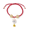 Adjustable Fortune Cat Handmade Porcelain Charm Bracelets BJEW-JB10506-1