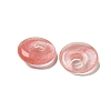 Cherry Quartz Glass Donut/Pi Disc Charms G-G142-02M-2