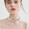Adjustable Adjustable Gothic PU Leather Alloy Spike Rivet Heart Choker Necklaces for Women NJEW-WH20816-006P-A-7