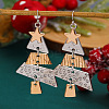 Christmas Tree Alloy Pendant Necklaces & Dangle Earrings Sets WG3F9DA-03-3